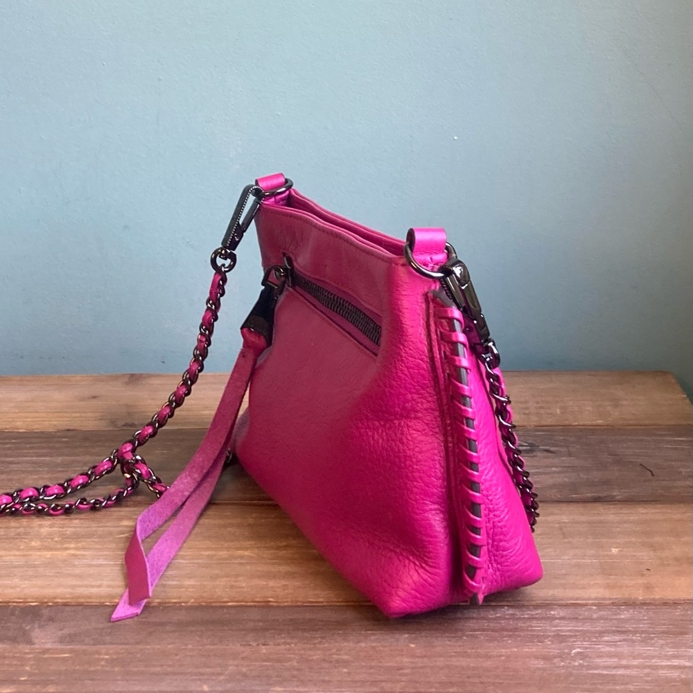 Aimee Kestenberg Hot Pink Leather Crossbody Bag - Picture 5 of 9
